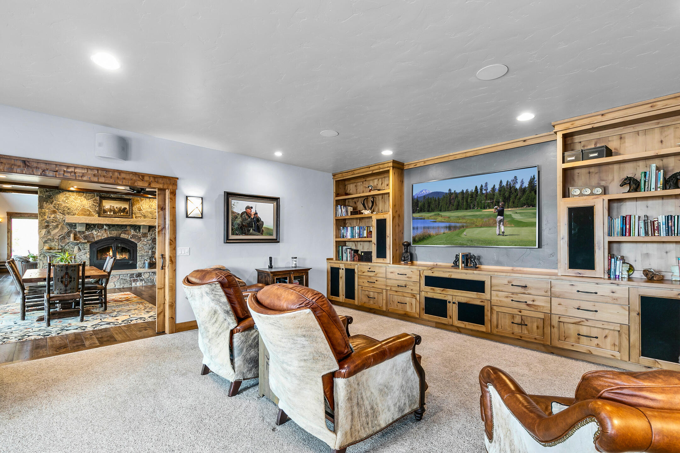 69580 Goodrich Road Sisters, OR 97759 - Photo 18 of 38 Media room with built in bookcases