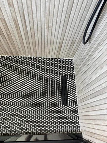 a view of a black gate