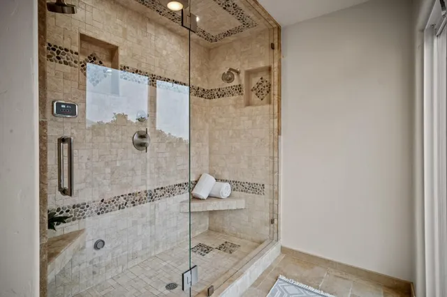 a bathroom with a shower
