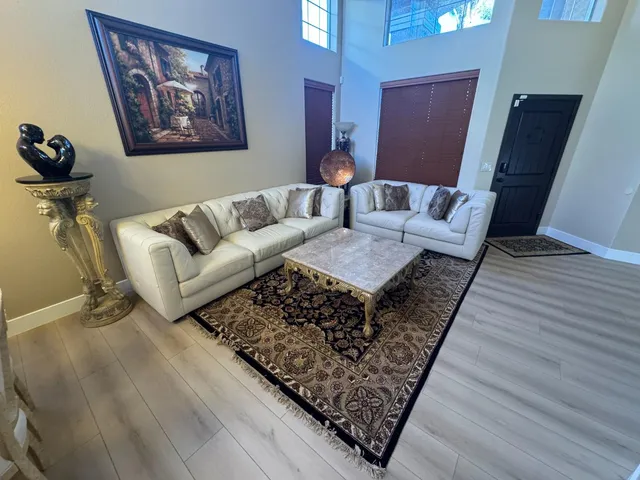 a living room with furniture