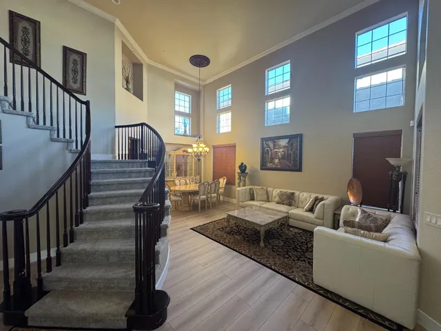 a view of hallway with stairs