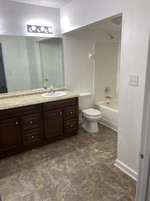 143 Rue Fontaine Lithonia, GA 30038 - Photo 7 of 9 a bathroom with a granite countertop sink toilet and shower