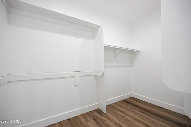 a view of small space with racks on the wall