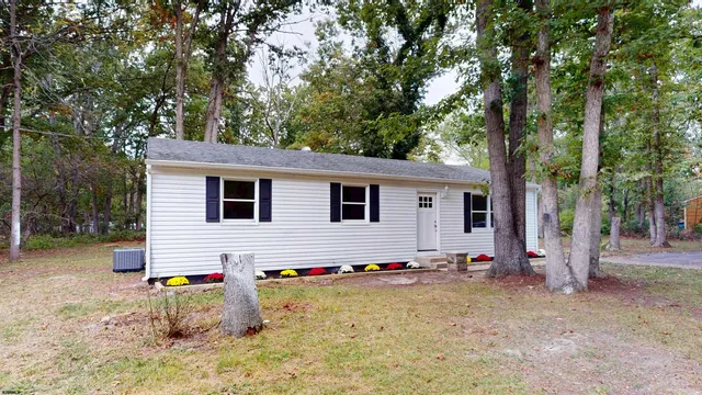 a view of backyard of house