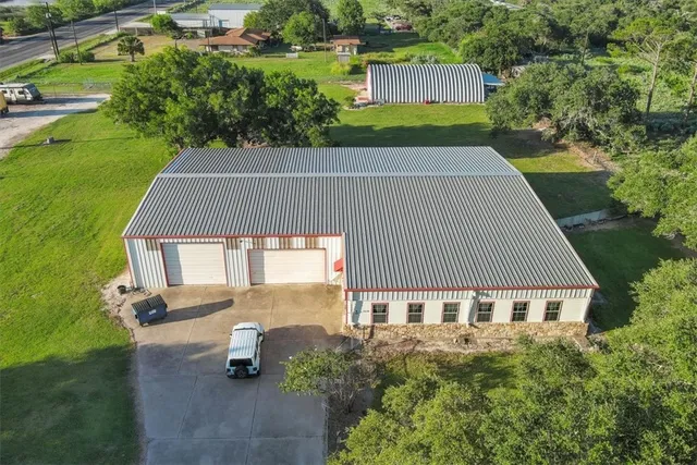 an aerial view of a house