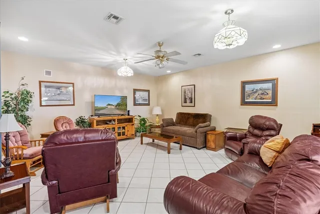 a living room with furniture