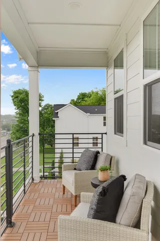 a outdoor living space with furniture