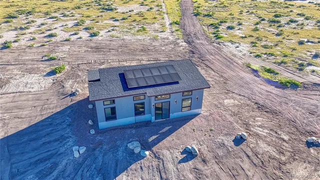 a living room with a rug