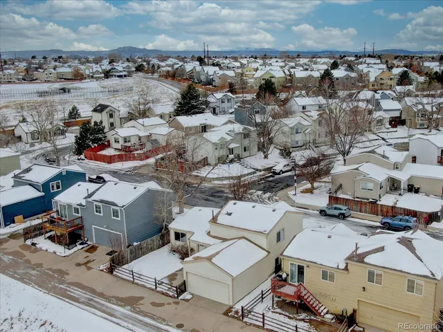 an aerial view of a parking space