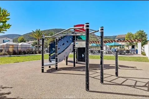 a view of a backyard with sitting area