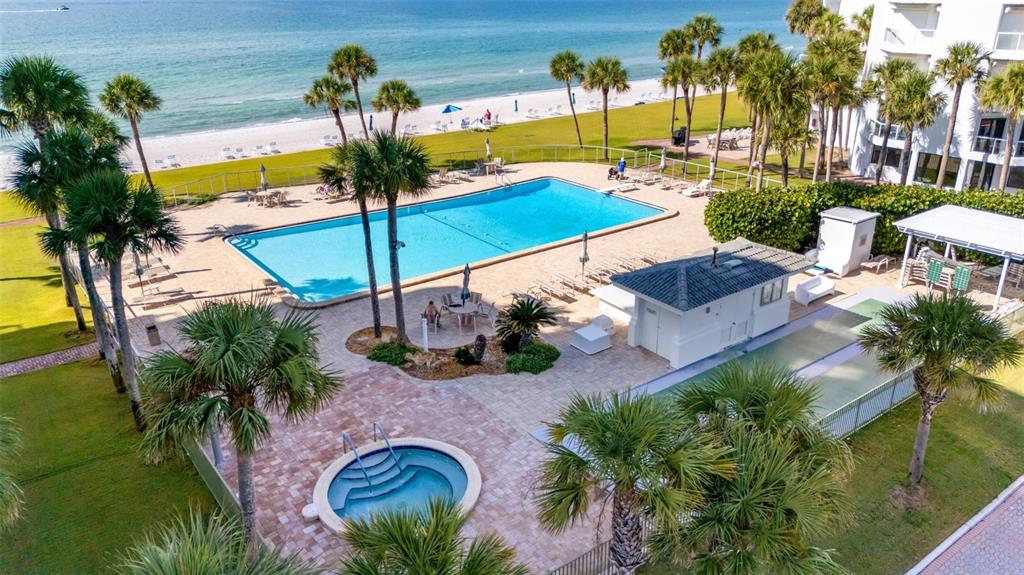 1000 Longboat Club Road, Unit 204 Longboat Key, FL 34228 - Photo 53 of 66 an aerial view of a house with swimming pool garden and patio