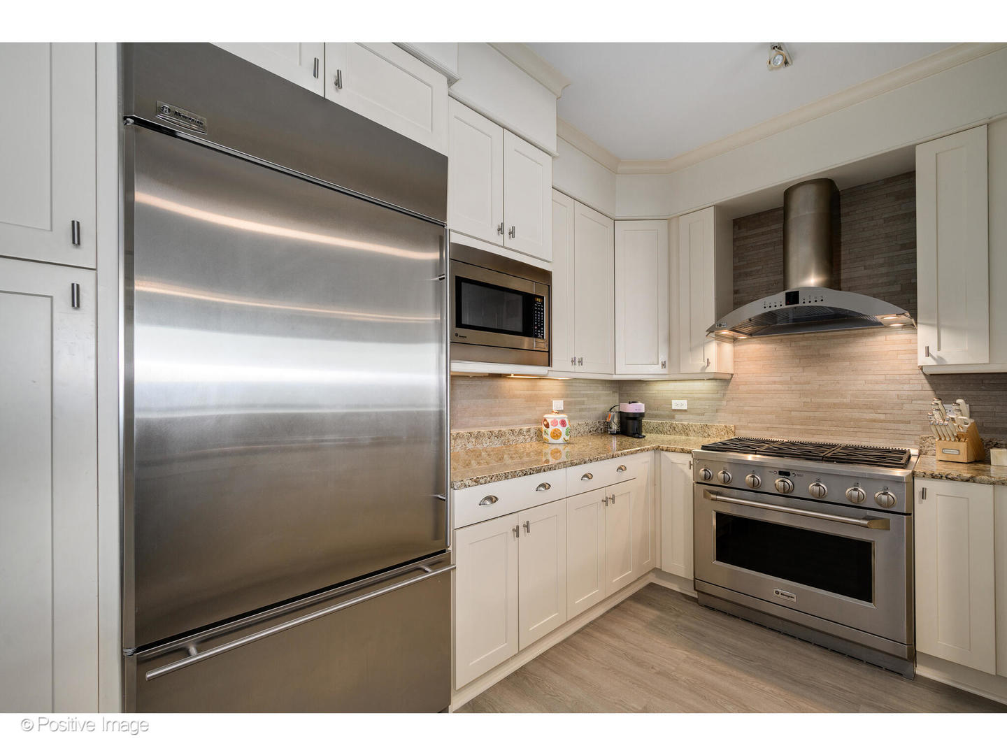 1201 South Prairie Avenue, Unit 2402 Chicago, IL 60605 - Photo 11 of 32 a kitchen with stainless steel appliances cabinets and a window