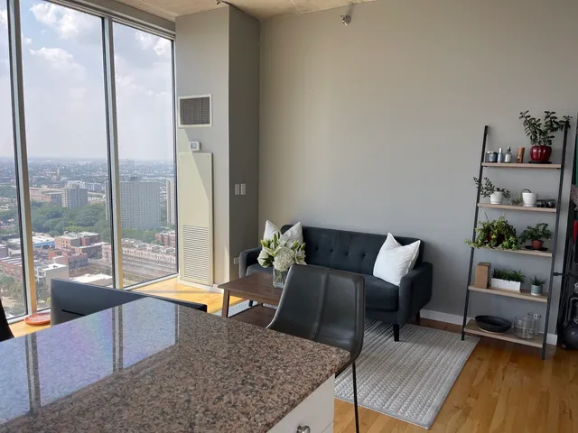 a living room with furniture