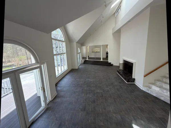 a view of backyard with tree