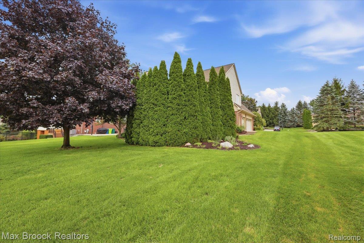 1731 Rico Road Commerce Township, MI 48382 - Photo 45 of 48 Expansive green lawn with mature trees and established evergreen privacy plantings