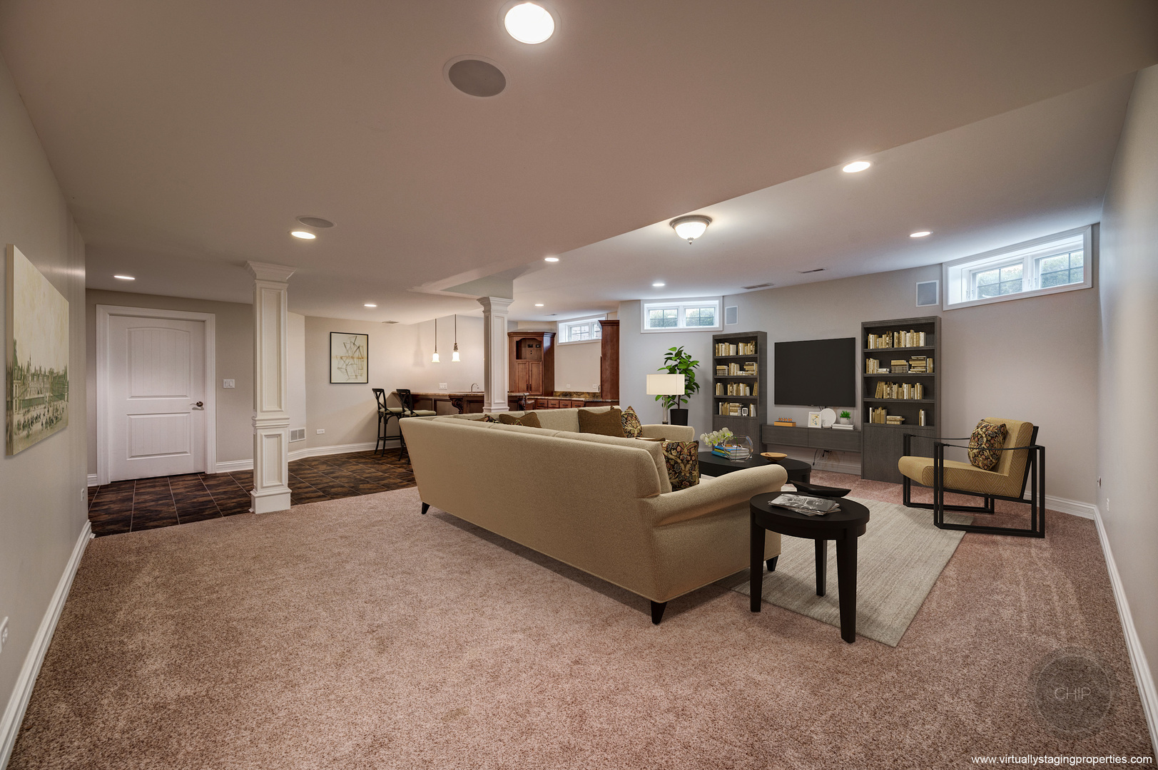 4603 Corktree Road Naperville, IL 60564 - Photo 40 of 61 a living room with furniture and a flat screen tv