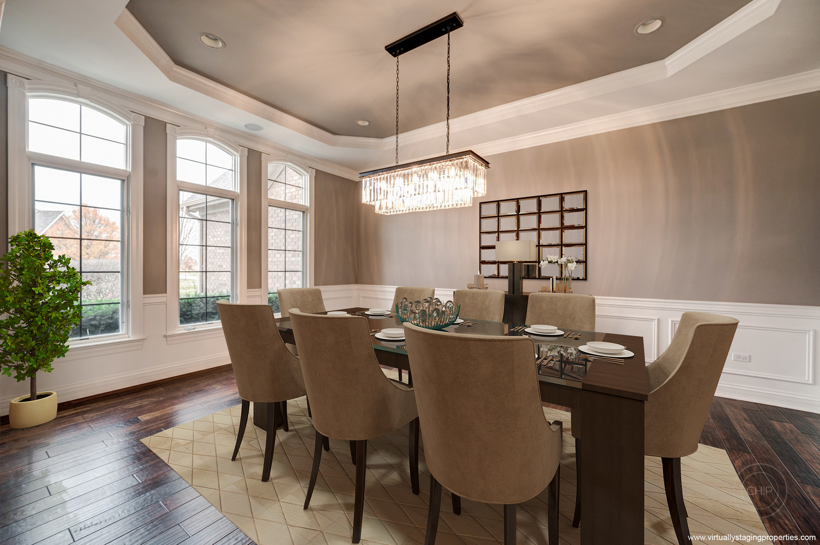 4603 Corktree Road Naperville, IL 60564 - Photo 8 of 61 a view of a dining room with furniture window and wooden floor