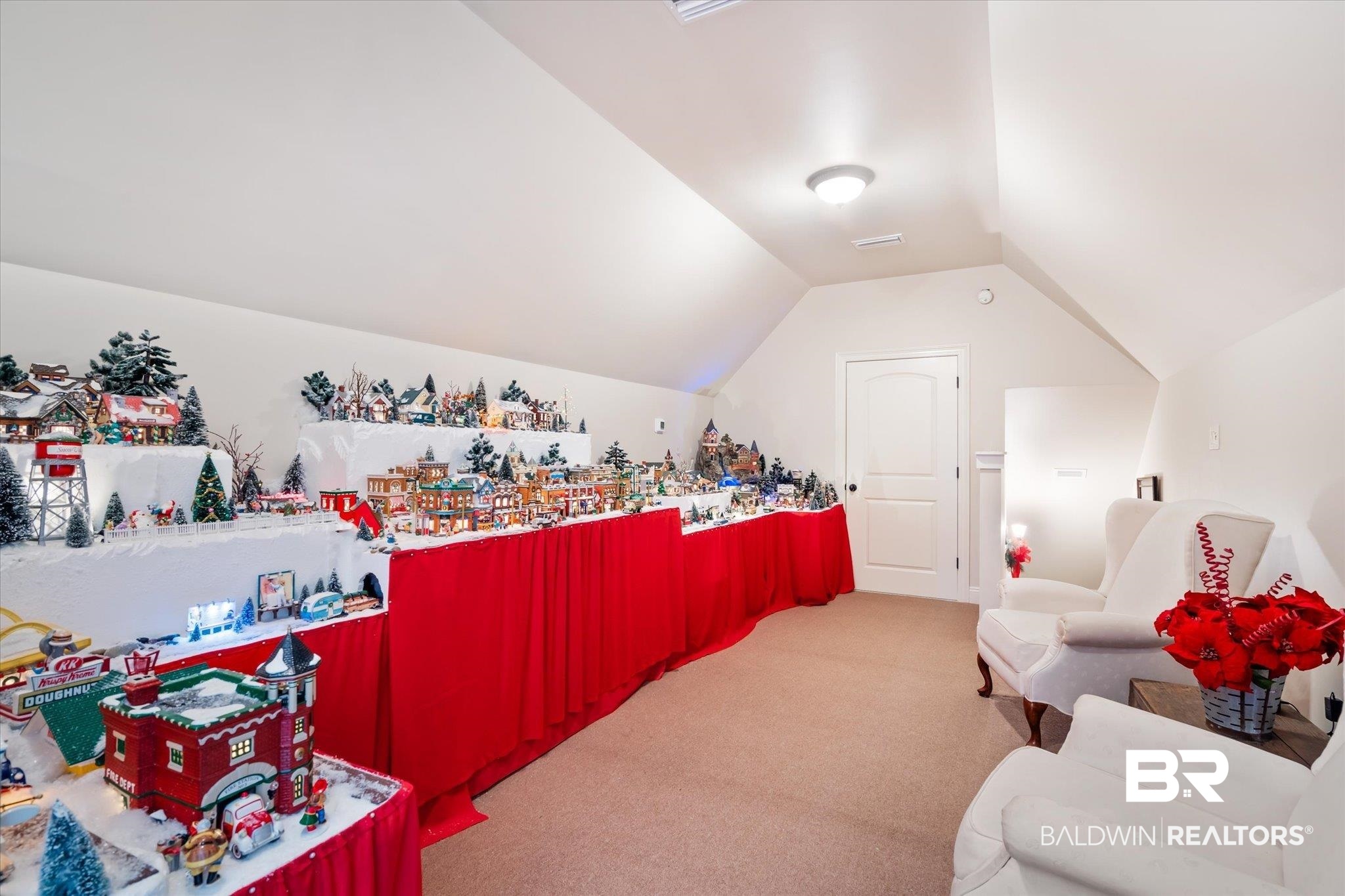 5683 Spring Landing Drive Theodore, AL 36582 - Photo 26 of 49 Rec room featuring lofted ceiling and carpet flooring