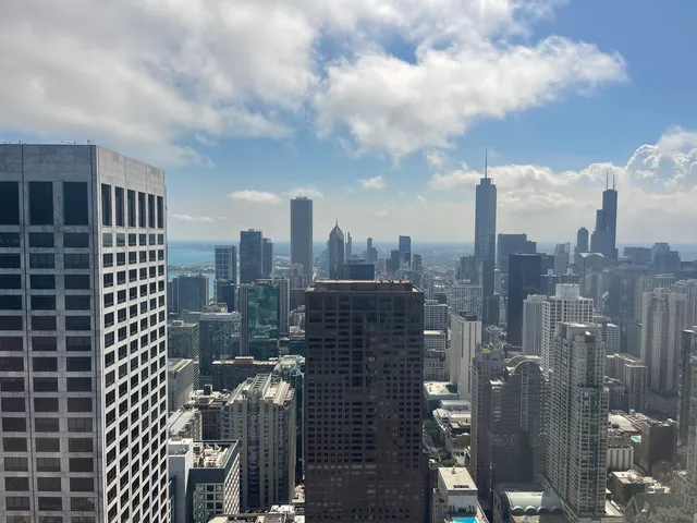 a city view with lot of high rise buildings