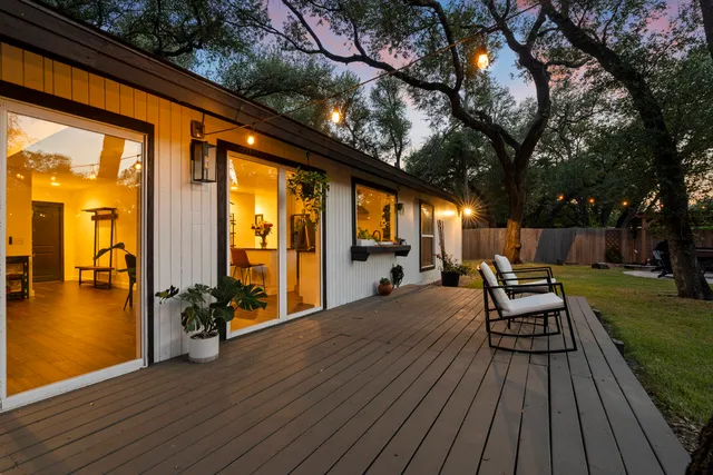 a backyard of a house with lots of green space