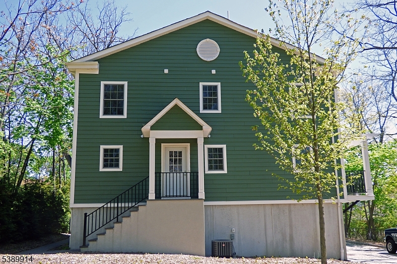 a front view of a house with plants