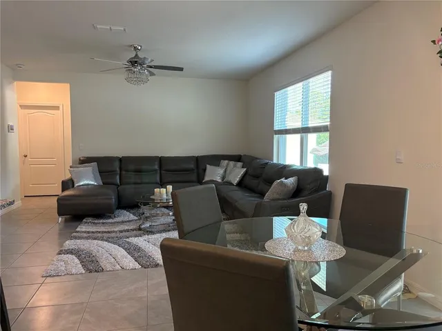 a workspace with furniture and window