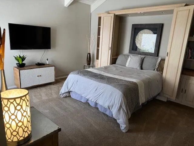 a living room with furniture