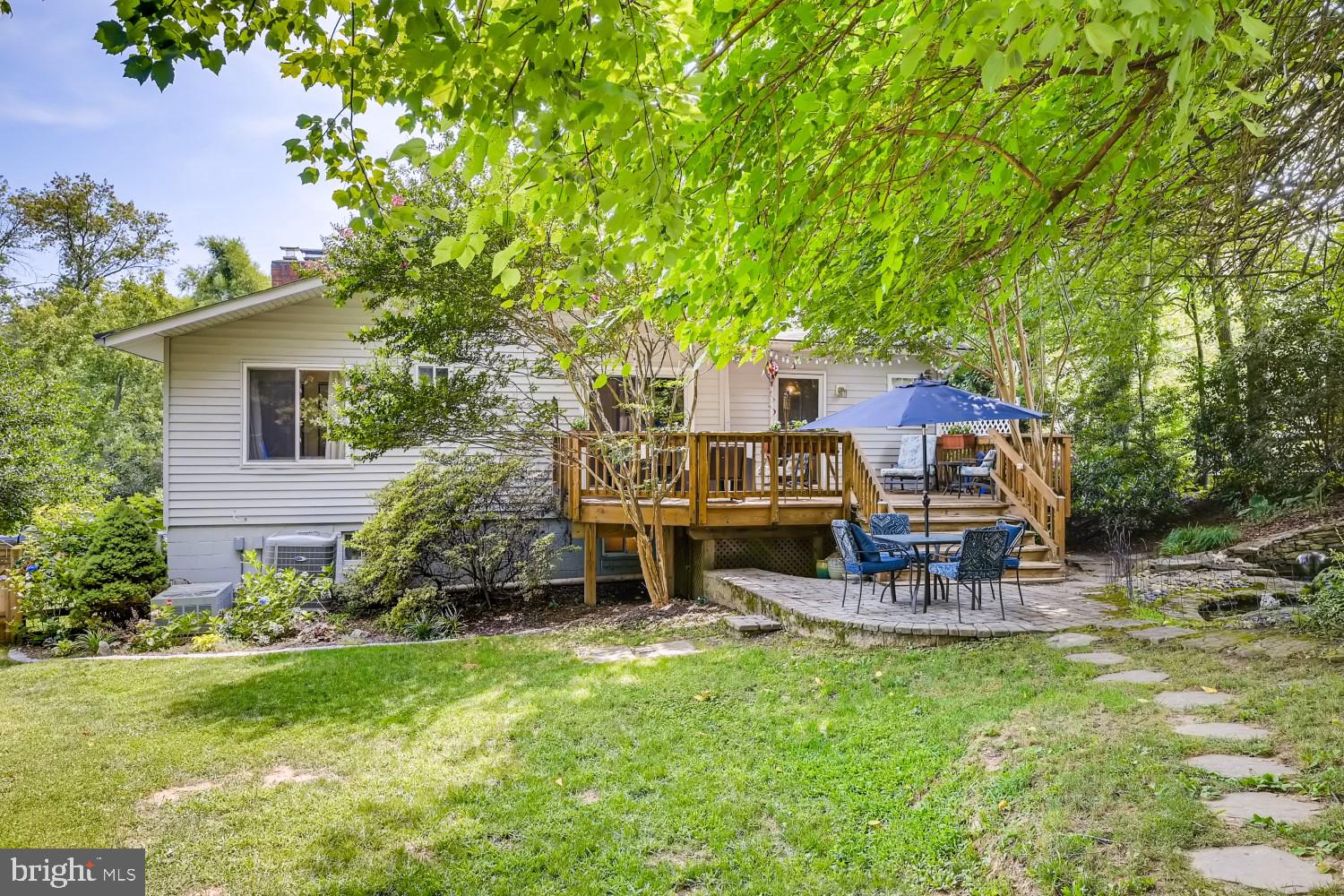 8380 Lark Brown Road Columbia, MD 21045 - Photo 36 of 43 Rear yard with pavers to sitting area w/ firepit