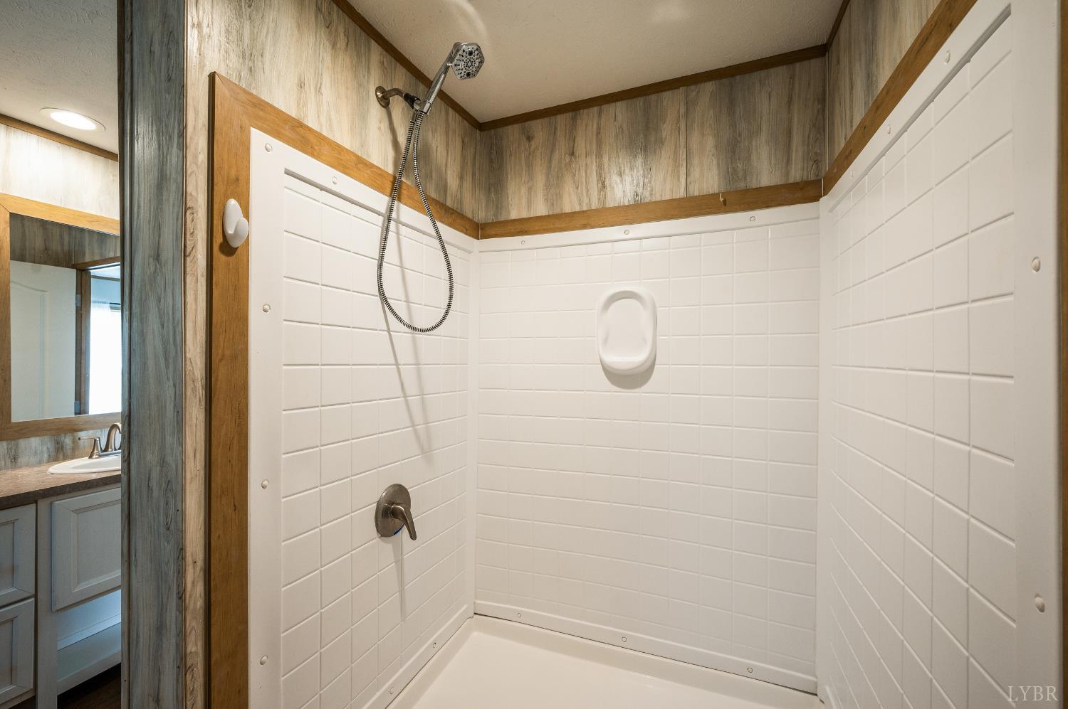 a bathroom with a shower