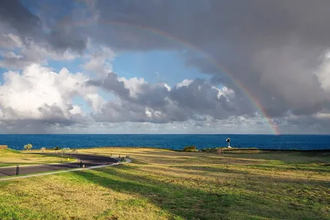 a view of an ocean and beach