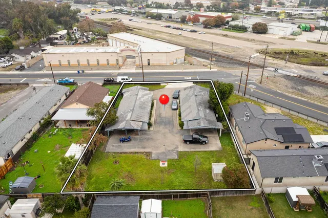 a view of building and swimming pool