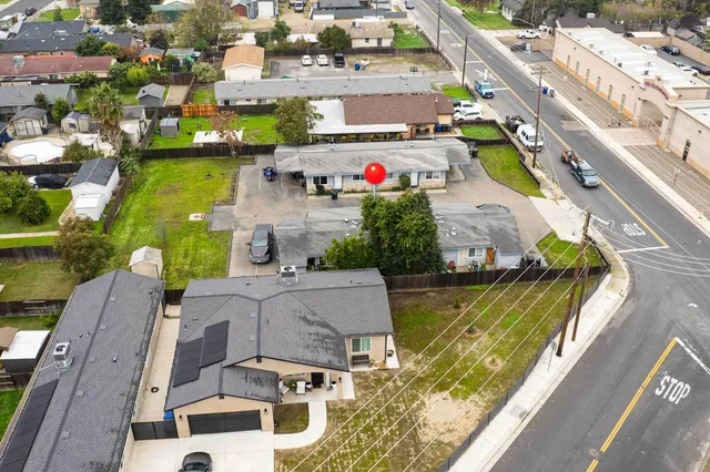 an aerial view of a city