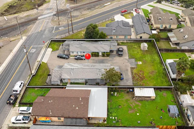 an aerial view of a city