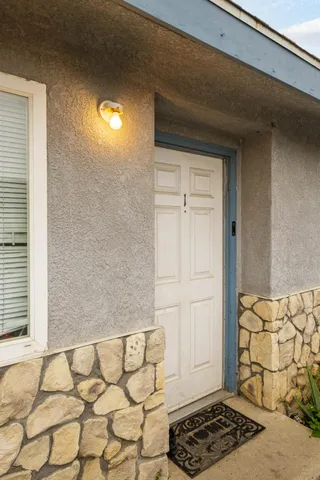 a view of a door of the house