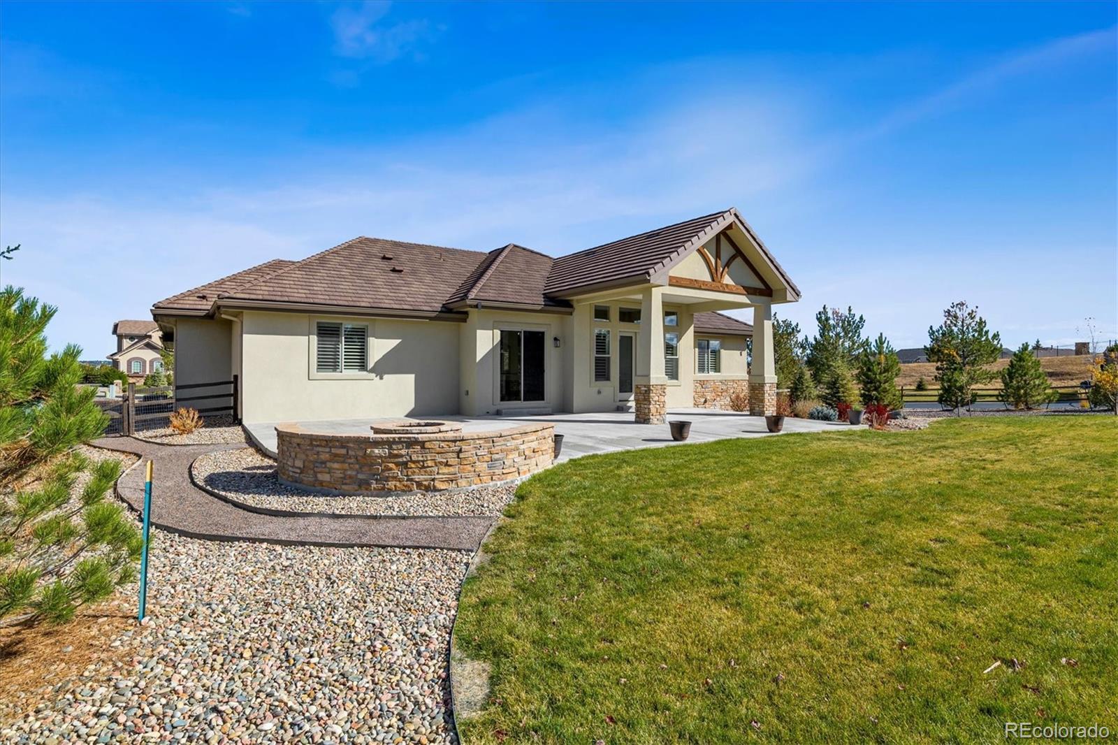 5561 Rim View Place Parker, CO 80134 - Photo 36 of 40 a front view of a house with a yard