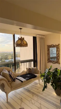 a view of balcony with seating space