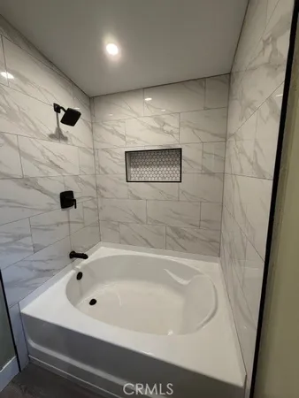 a bathroom with a tub