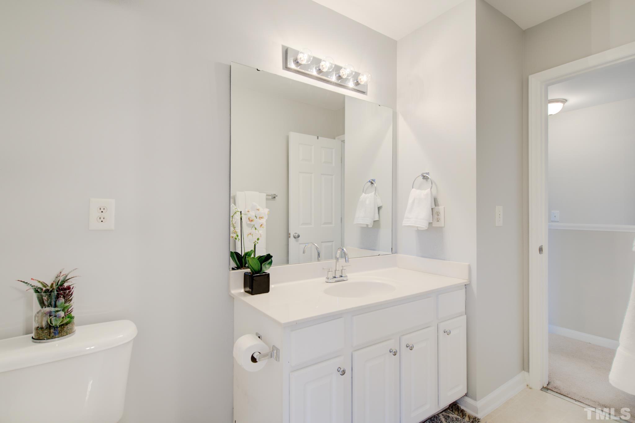 8206 Shadow Stone Court Raleigh, NC 27613 - Photo 39 of 52 a bathroom with a sink and a mirror
