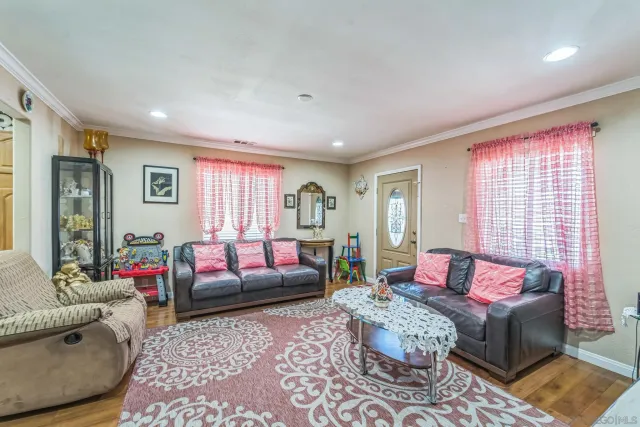 a living room with furniture and a couch