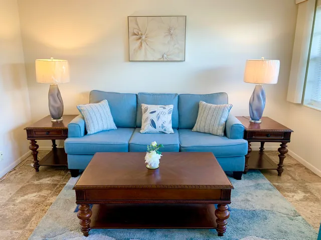 a living room with furniture