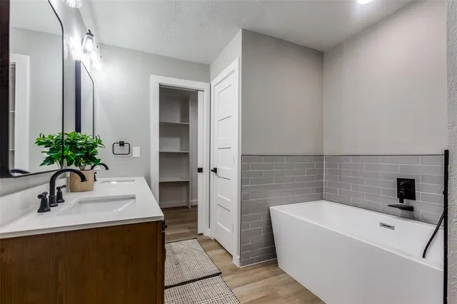 a bathroom with a sink and a bathtub