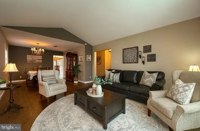 a living room with furniture and a couch