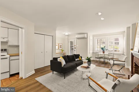 a living room with furniture