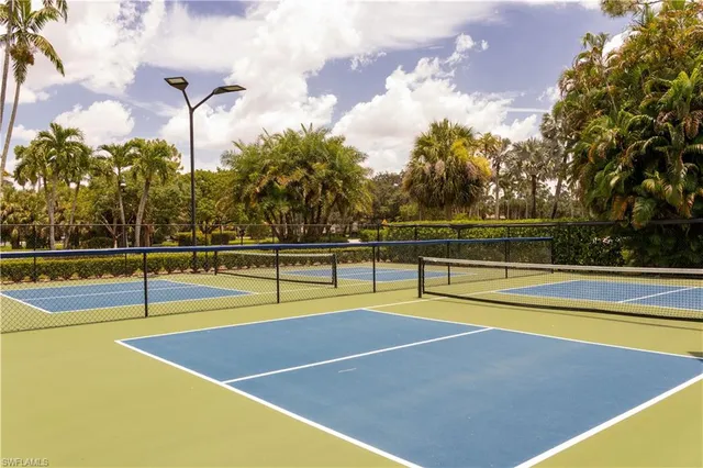 a view of an outdoor space and swimming pool