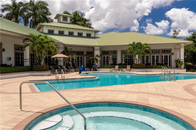 an outdoor view with swimming pool