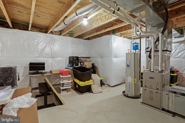 a view of a storage room with utility room