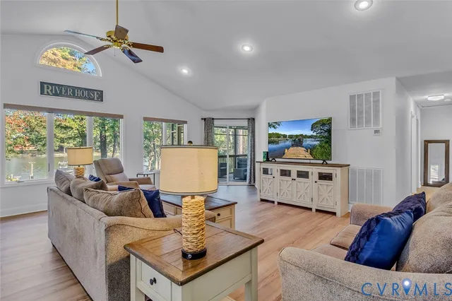 a living room with furniture and window