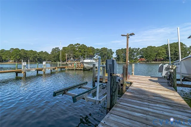 a house view with a lake view