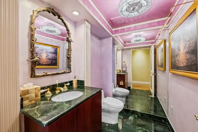 a view of a building with a garden