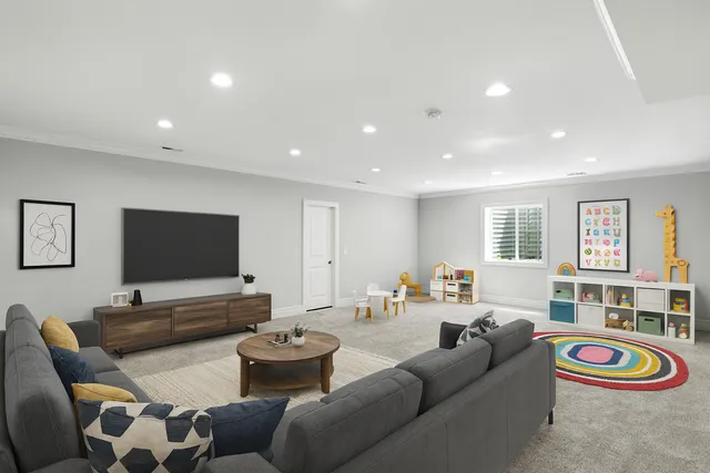 a bathroom with a granite countertop toilet sink and mirror